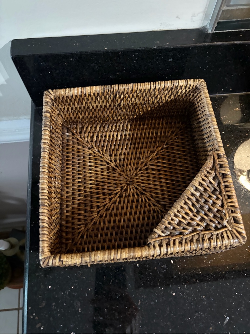 Woven Rattan napkin Storage Basket - Brown